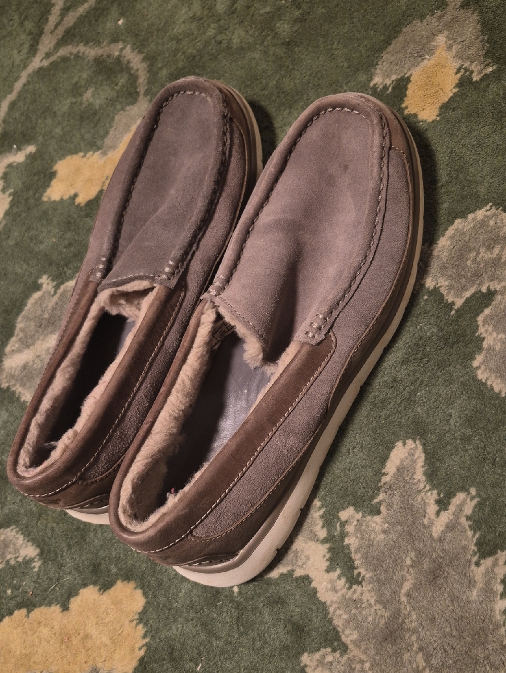 UGG Men's Suede Slip-On Loafers in Taupe